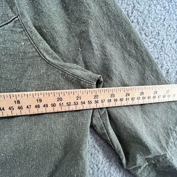 Hearts of Palm Linen Blend Button Down Shirt Olive Green Women's 14 - Picture 7 of 12
